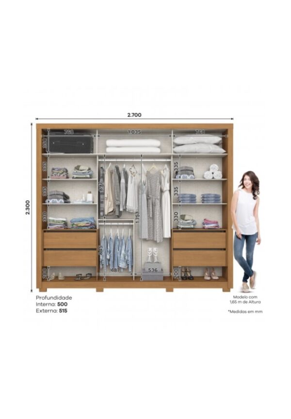 Placard Palace 2 Puertas Corredizas Cinamomo / Off White