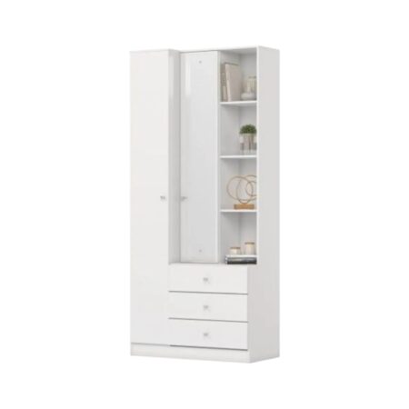 Armario Multiuso 2 Puertas 3 Cajones Blanco