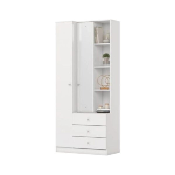 Armario Multiuso 2 Puertas 3 Cajones Blanco