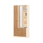 Armario Multiuso 2 Puertas 3 Cajones Cinamomo / Off White