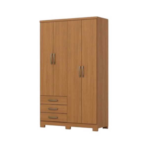 Placard Caju 4 Puertas 3 Cajones Cinamomo