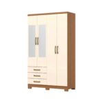 Placard Caju 4 Puertas 3 Cajones Cinamomo / Off White