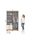 Placard Caju 4 Puertas 3 Cajones Cinamomo / Off White