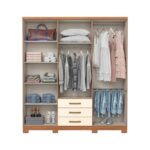 Placard Caju 6 Puertas 3 Cajones Cinamomo / Off White